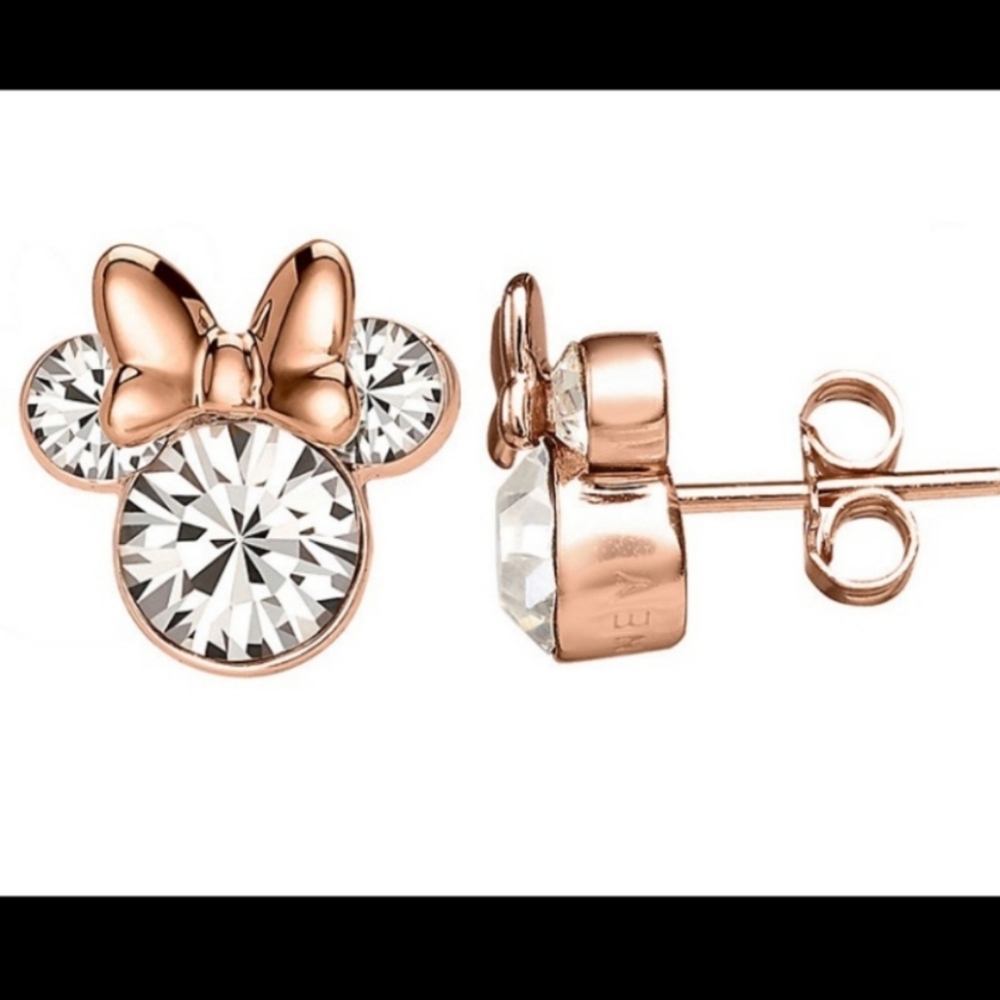 Disney minnie earrings rosegold NIB - Picture 2 of 3